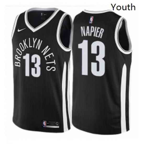 Youth Nike Brooklyn Nets 13 Shabazz Napier Swingman Black NBA Jersey City Edition